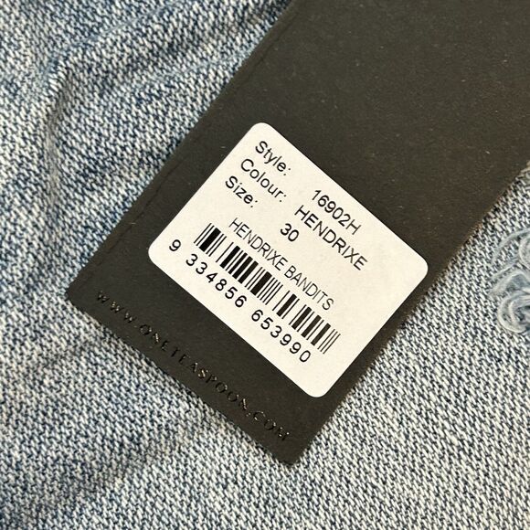 One Teaspoon Shorts Womens 30 Hendrix Bandits Button Fly Distressed Denim Jean - Picture 6 of 8